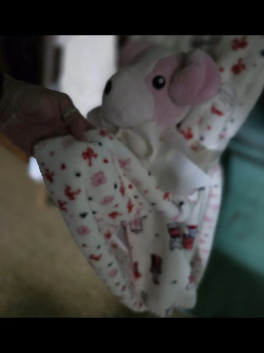 Laura Ashley Pink Plush Bear Lovey with Cream Bow